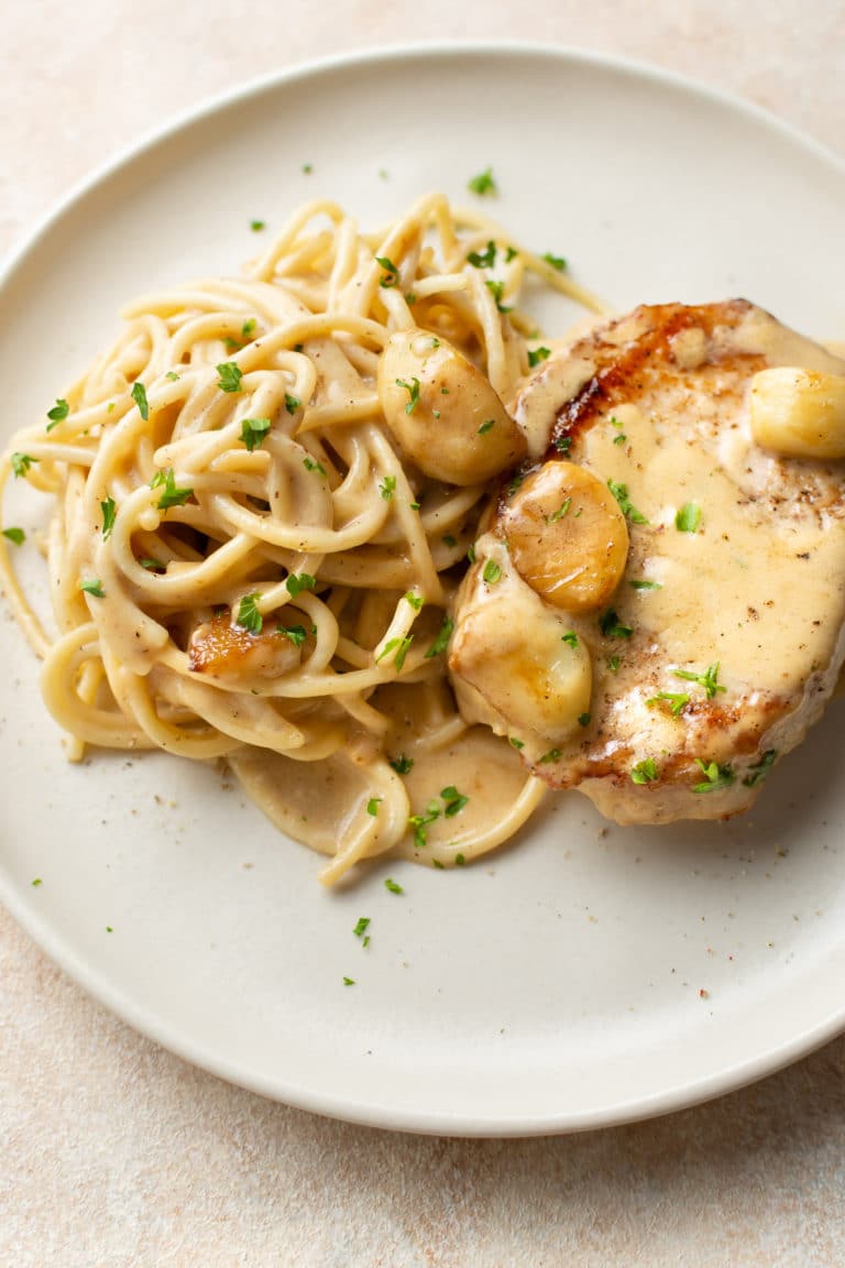 Creamy Garlic Pork Chops • Salt & Lavender