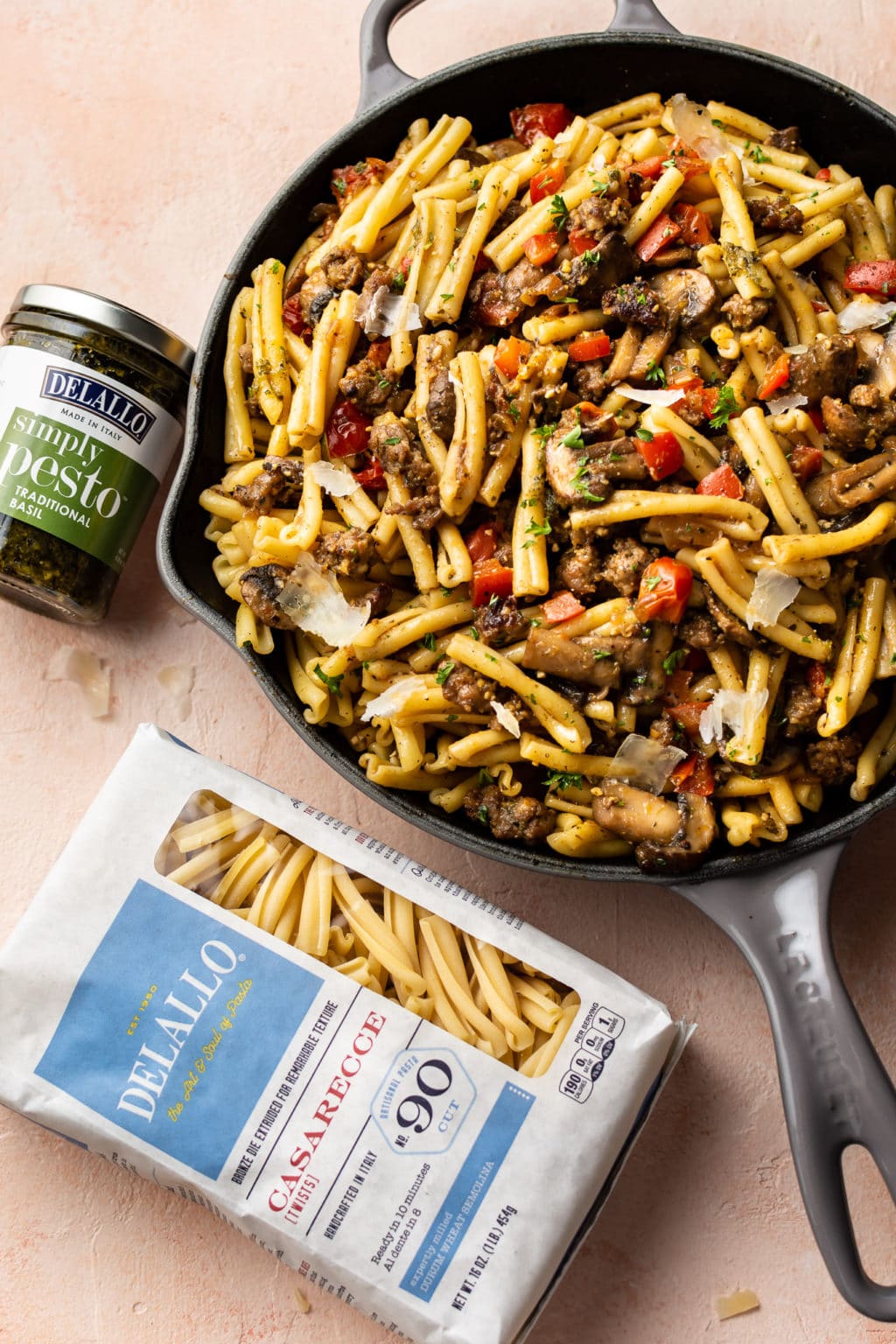 Sausage Pesto Pasta • Salt & Lavender