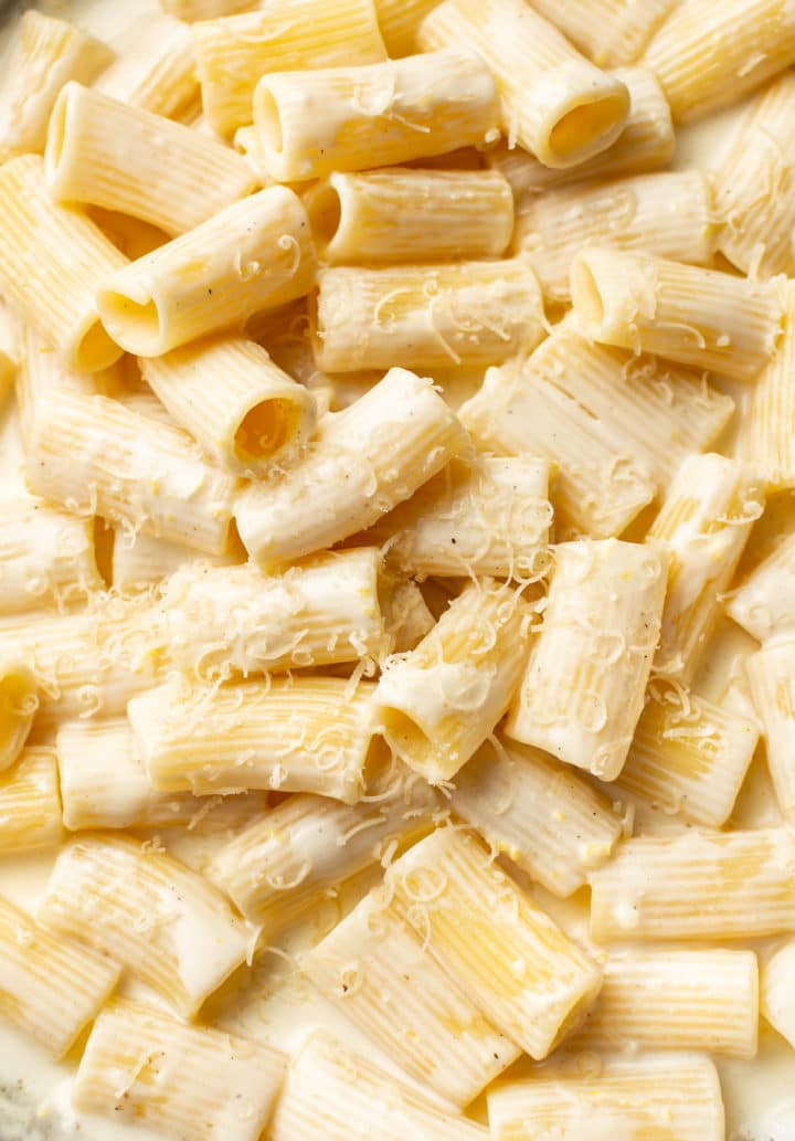 close-up of lemon cream pasta