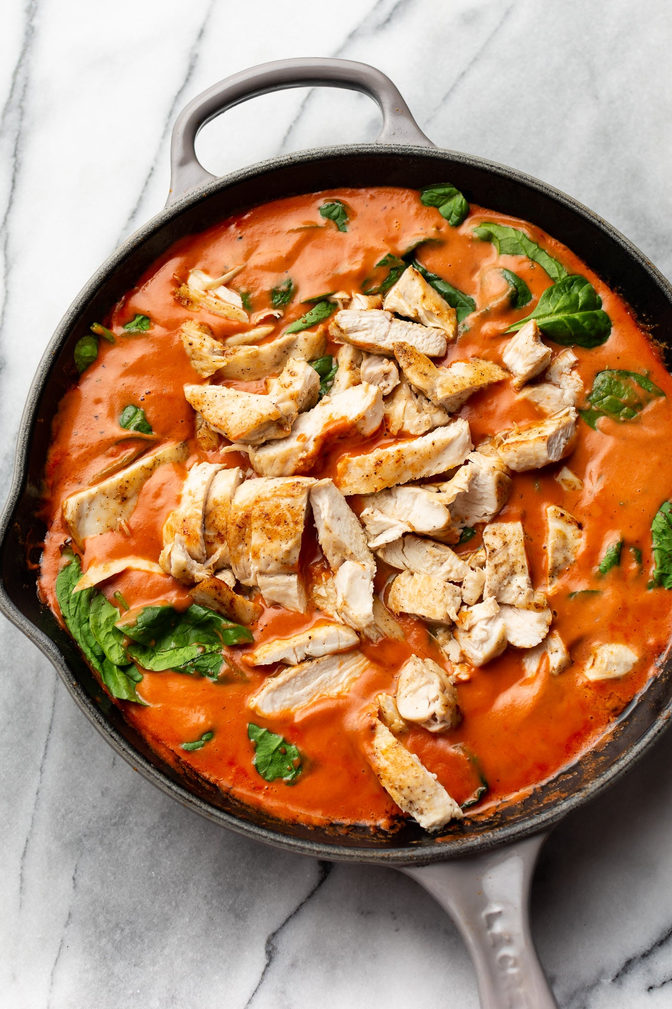 Tomato Spinach Chicken Pasta • Salt & Lavender