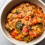 tomato orzo in a bowl