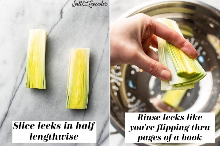 how to prepare leeks collage