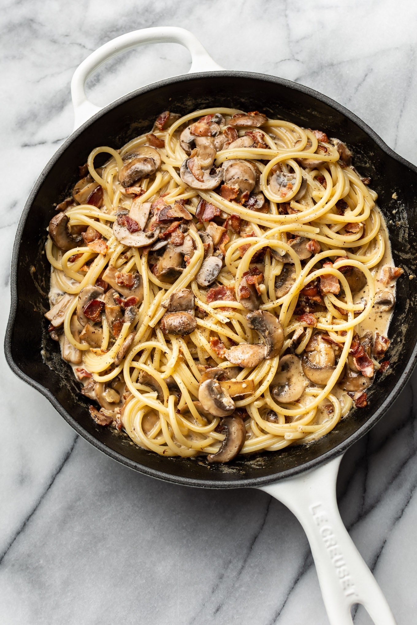 Creamy Bacon and Mushroom Pasta • Salt & Lavender