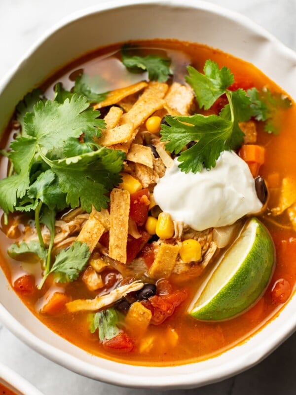 close-up of Mexican chicken soup