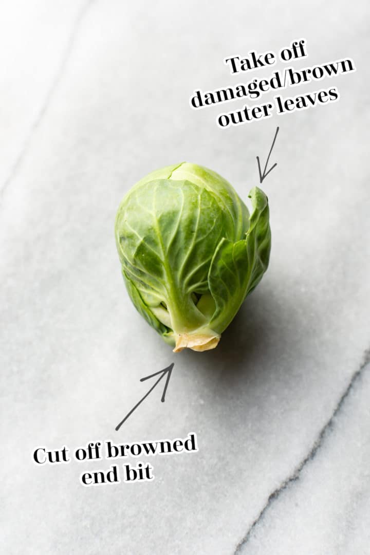 infographic on how to trim brussels sprouts