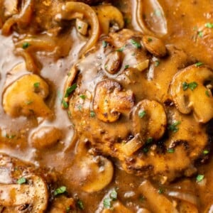 close-up of the best Salisbury Steak