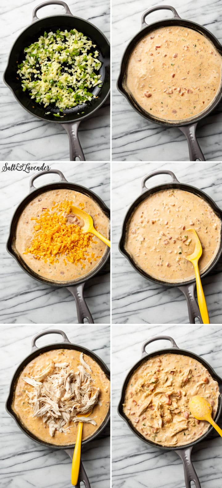 how to make chicken spaghetti process photos collage