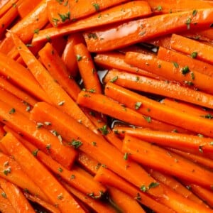 close-up of glazed carrots