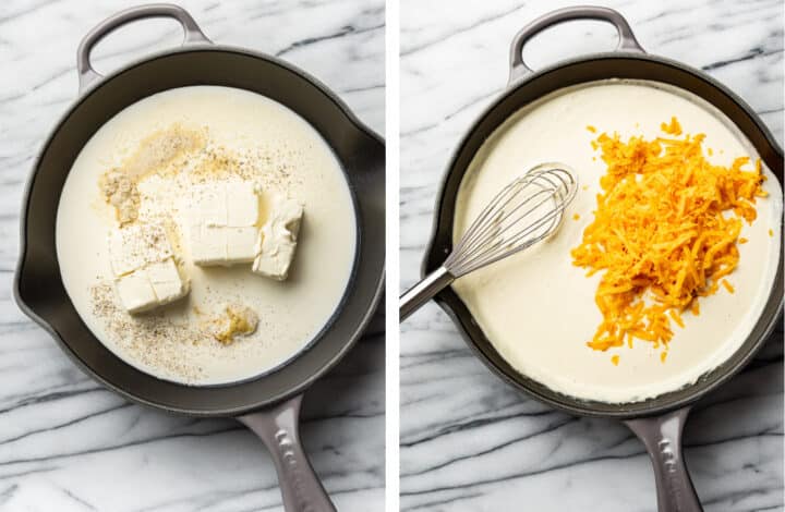 making cream cheese sauce for broccoli casserole