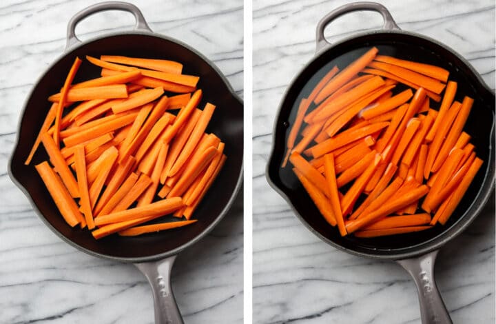 carrots before and after boiling