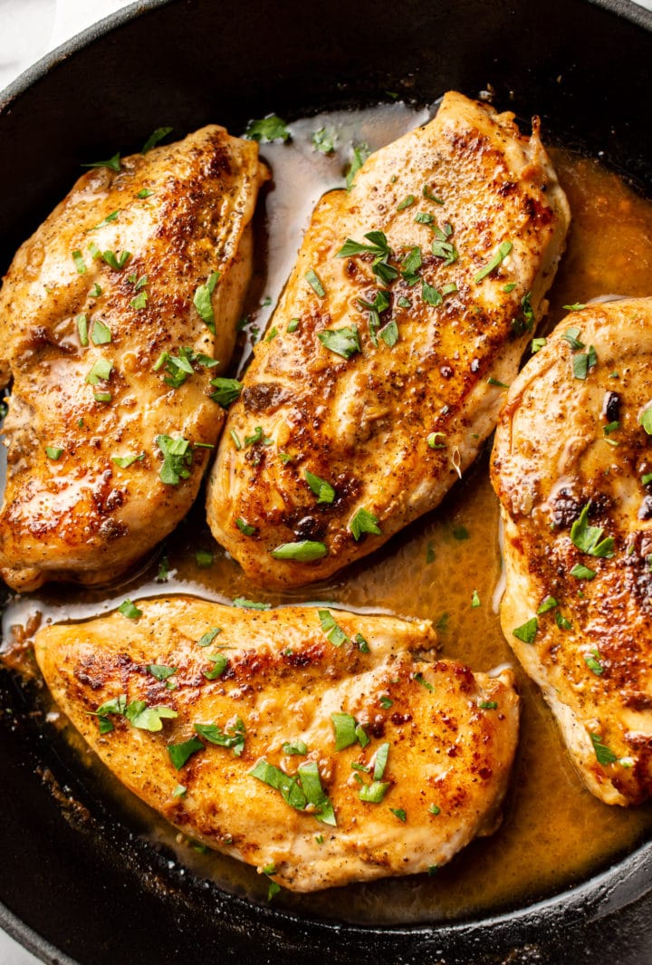 Cajun garlic butter chicken close-up