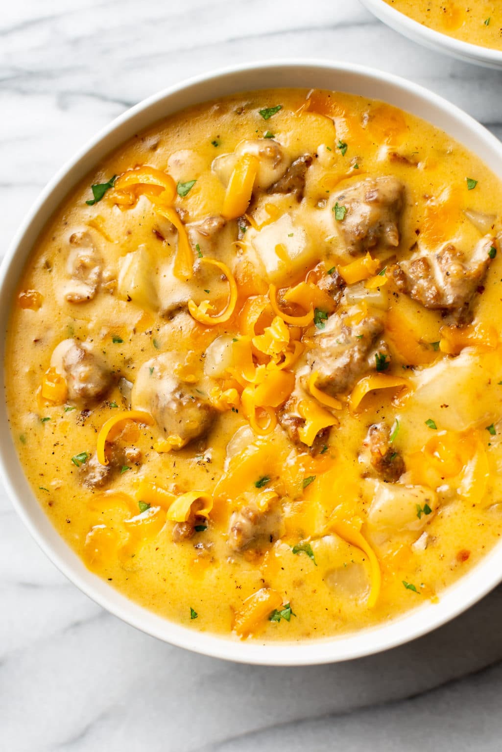 Cheesy Sausage Potato Soup • Salt & Lavender