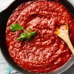 homemade marinara sauce in a skillet