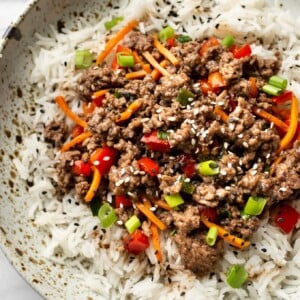 teriyaki ground beef rice bowl