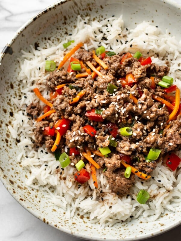 teriyaki ground beef rice bowl