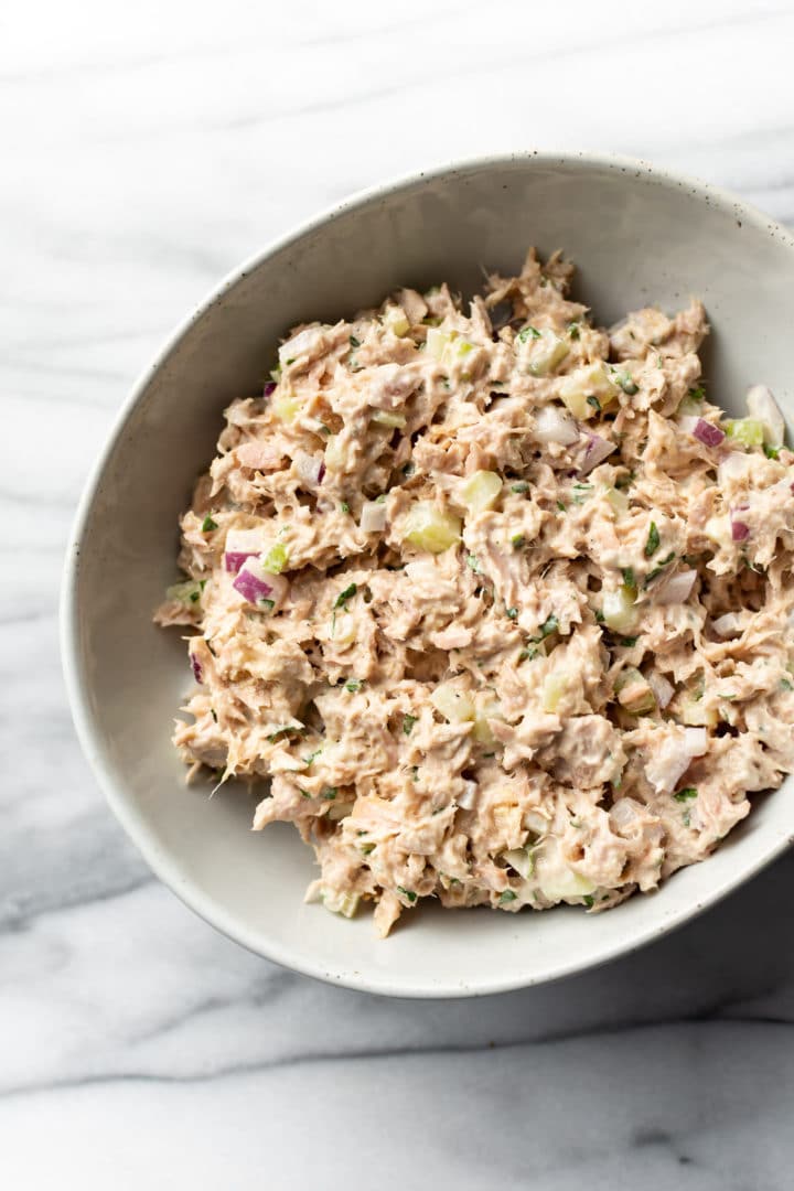 best tuna salad in a serving bowl