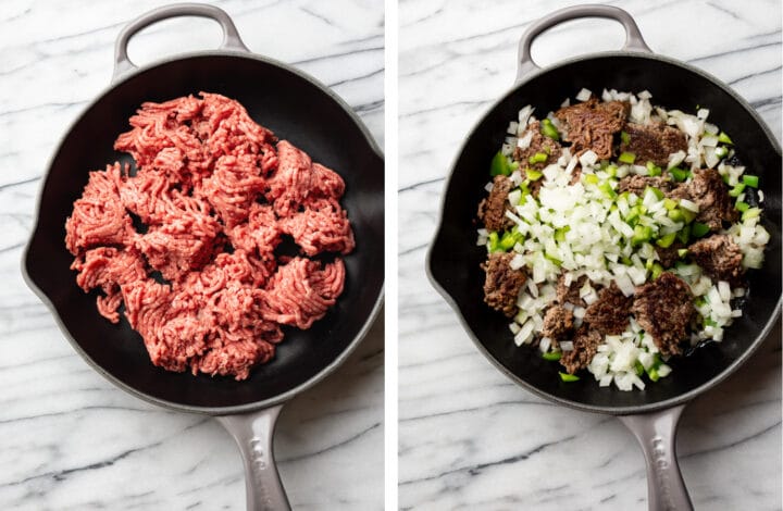 cooking ground beef in a skillet for sloppy joes