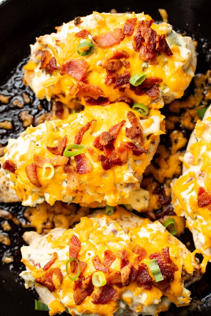 close-up of bacon cheddar ranch cream cheese chicken