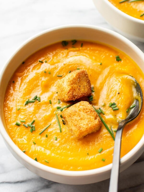 close-up or a bowl of pureed vegetable soup