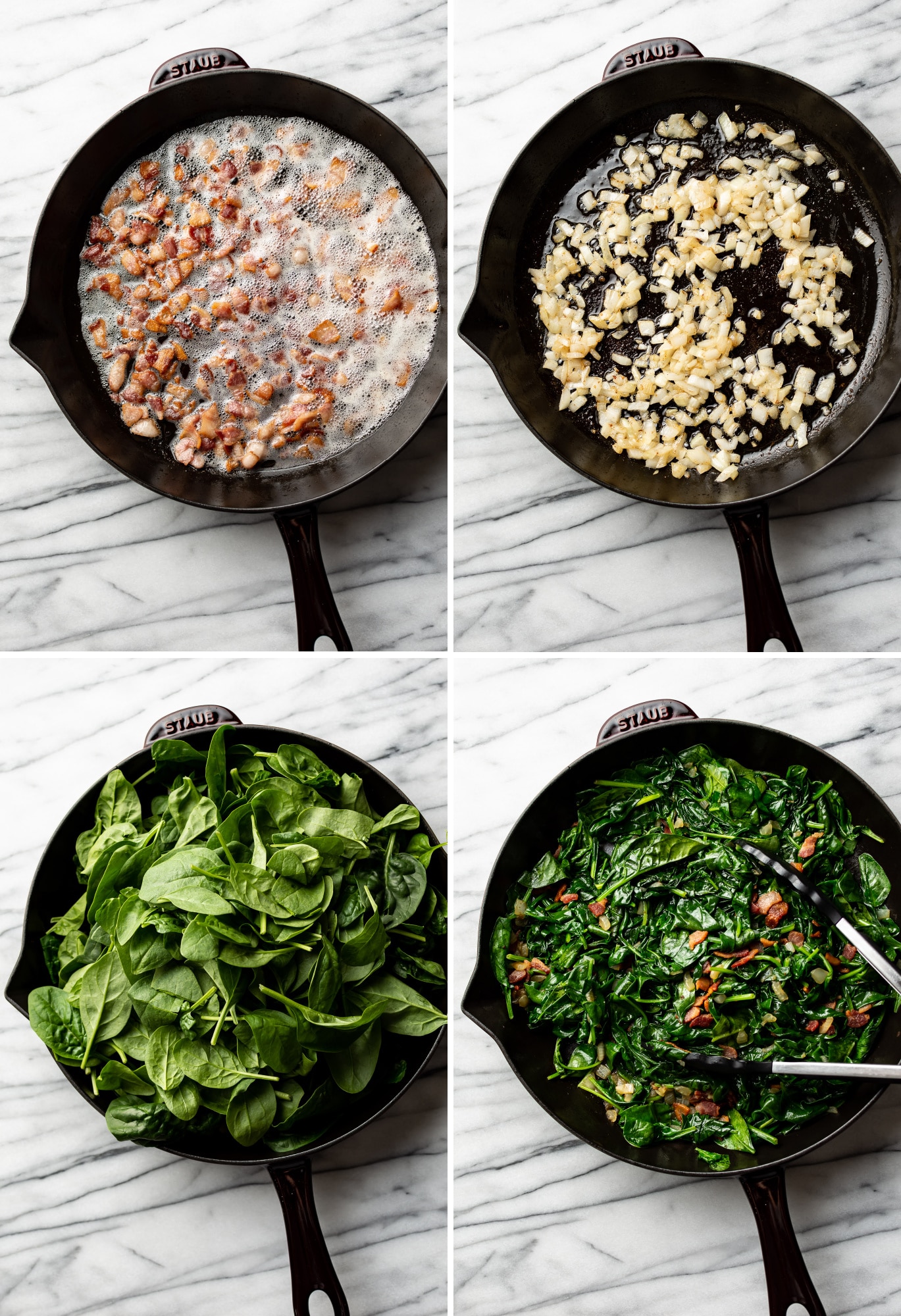 Sautéed Spinach with Bacon • Salt & Lavender