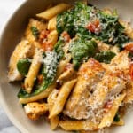 chicken ranch pasta close-up