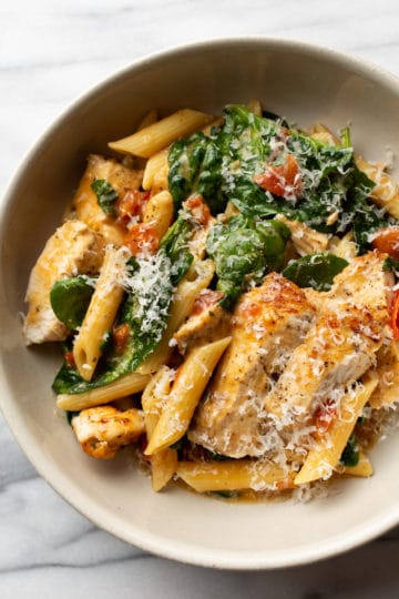 Ranch Chicken Pasta with Fresh Tomatoes and Spinach • Salt & Lavender