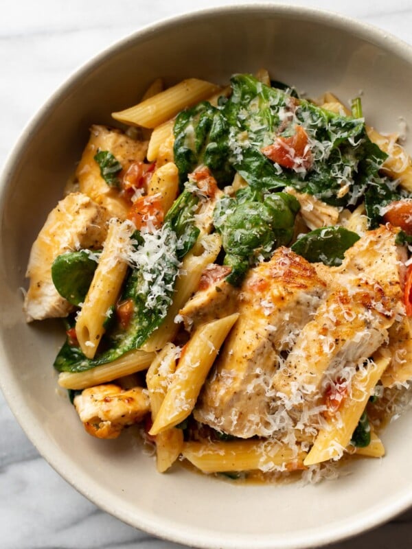 chicken ranch pasta close-up