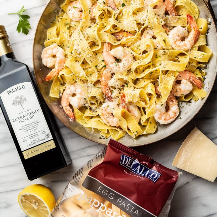 Pappardelle with Shrimp, Garlic, and Olive Oil • Salt & Lavender