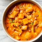 bowl of cabbage soup close-up