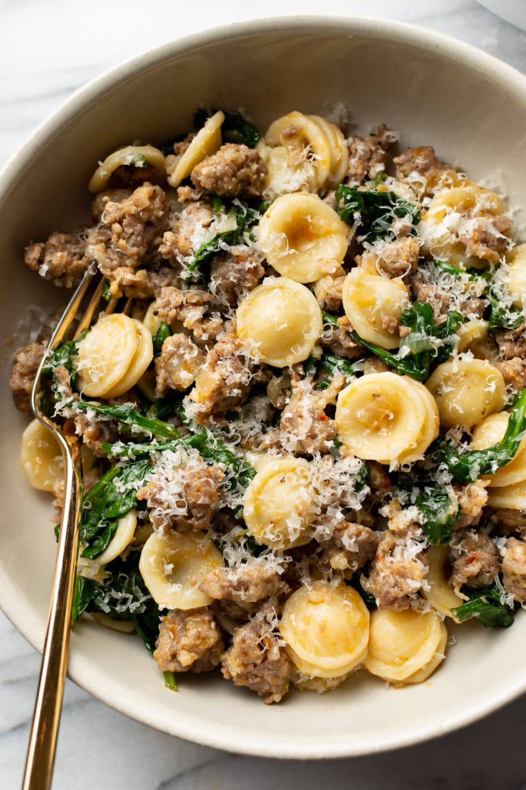 Orecchiette with Sausage and Spinach • Salt & Lavender