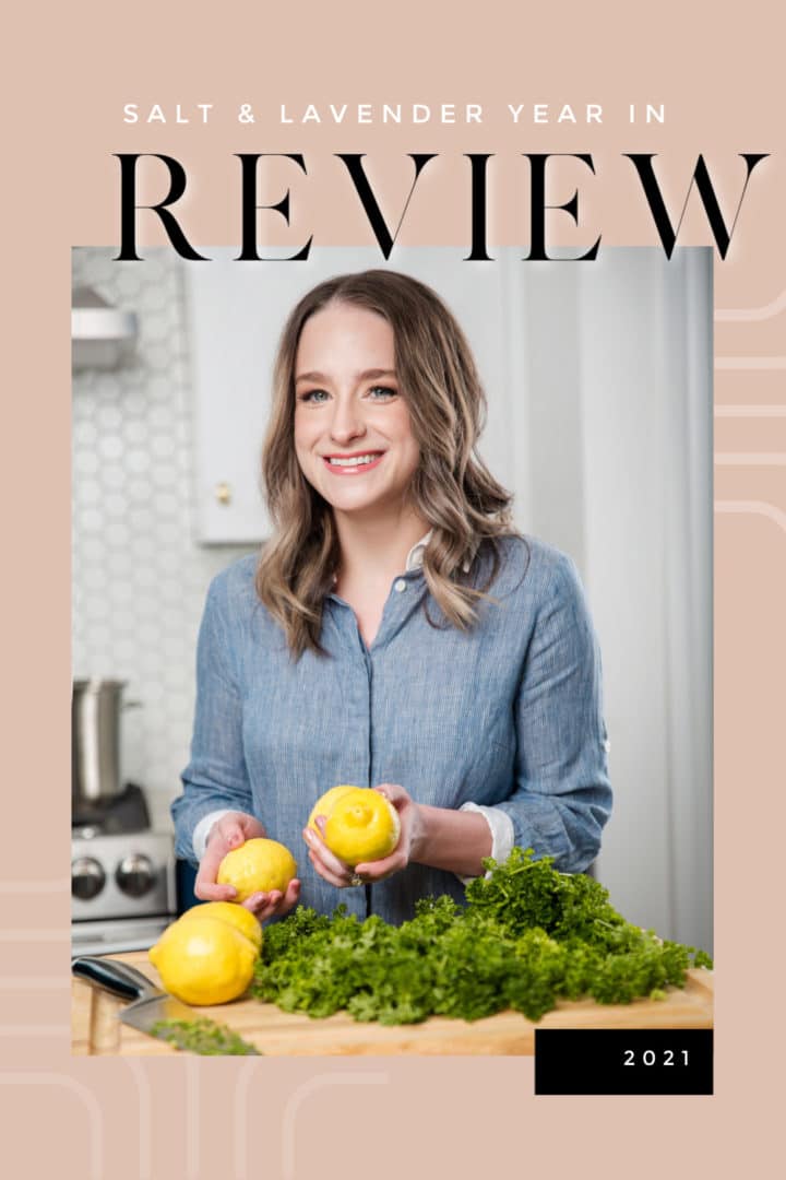 Photo of the one and only Natasha Bull in the kitchen and text overlay that says 2021 Year in Review