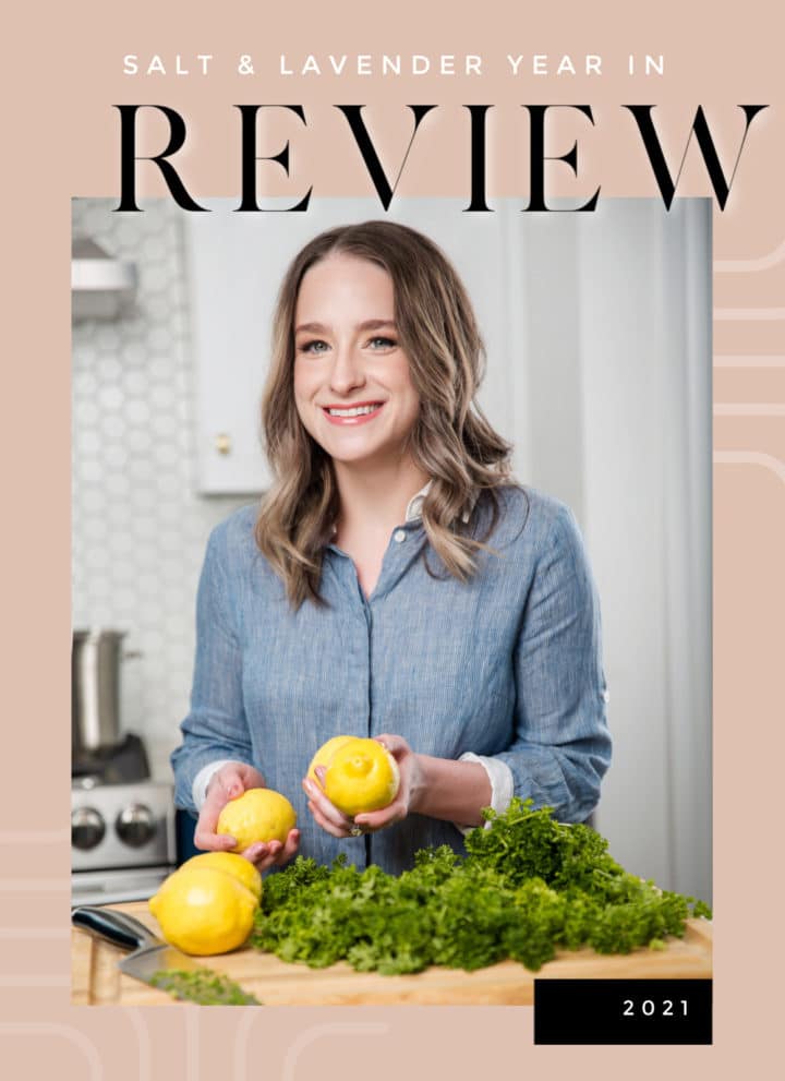 Photo of the one and only Natasha Bull in the kitchen and text overlay that says 2021 Year in Review