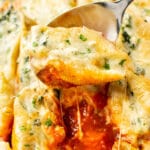 a spoonful of stuffed shells