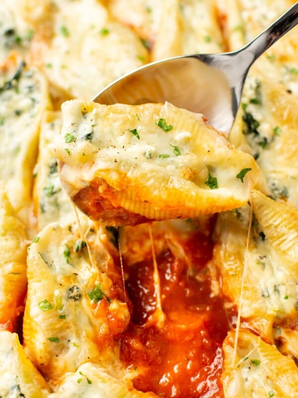 a spoonful of stuffed shells