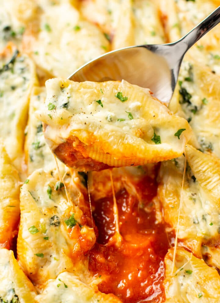 a spoonful of stuffed shells