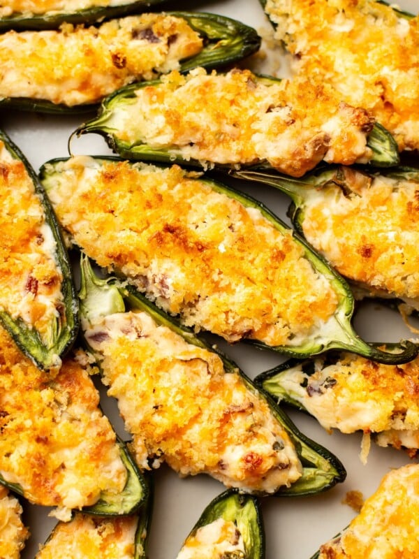 closeup of several jalapeno poppers