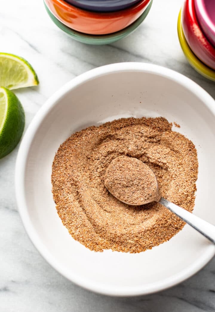 a bowl with taco seasoning from scratch