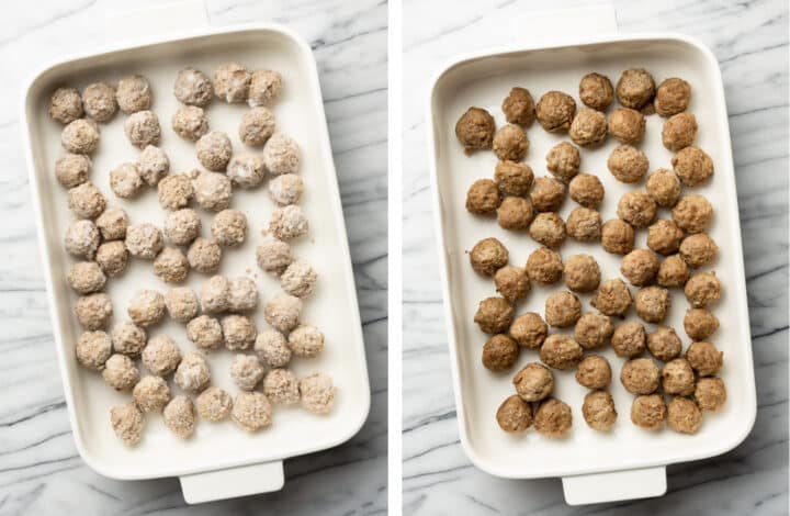 frozen meatballs before and after baking