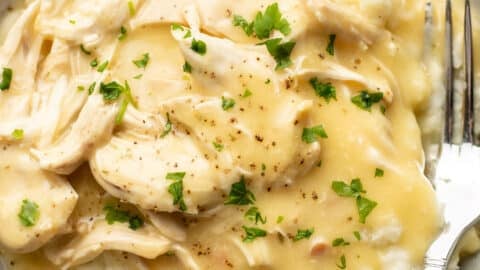 cream of chicken gravy for dressing Easy 3-Ingredient Shredded Chicken and Gravy