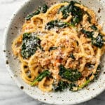 baked feta pasta in a bowl