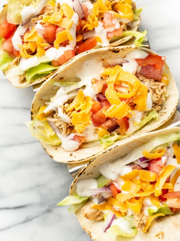 three ranch chicken tacos