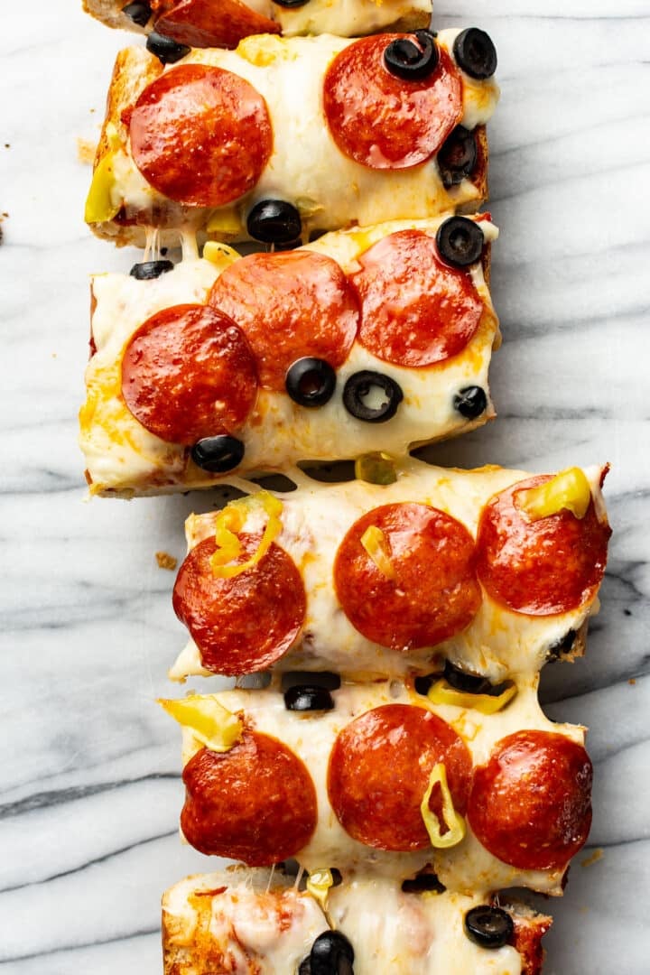 slices of french bread pepperoni pizza