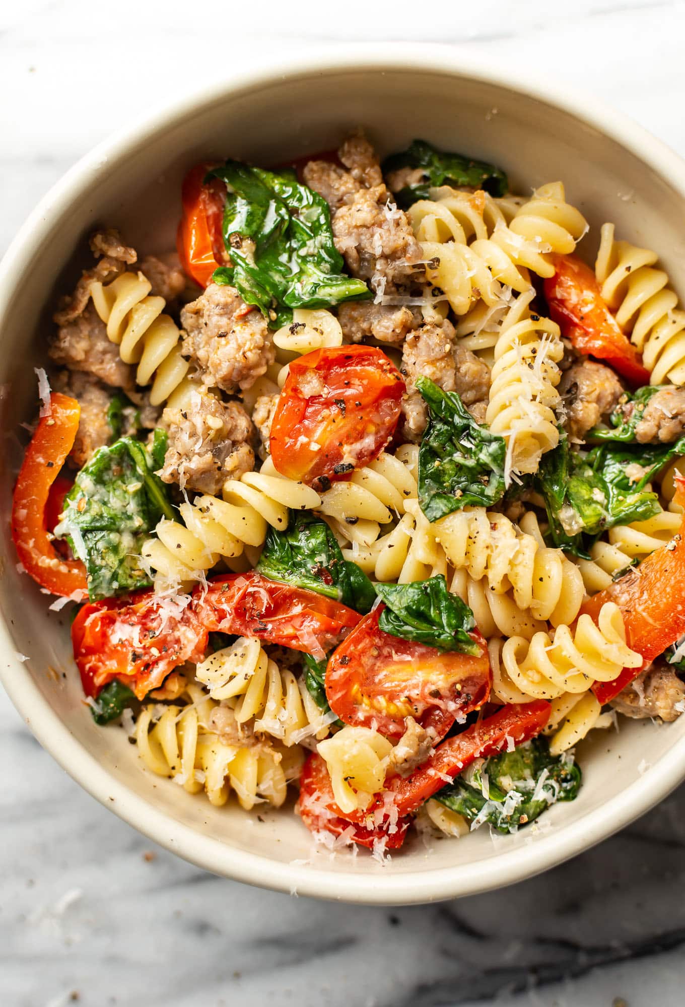 Sausage and Vegetable Pasta • Salt & Lavender