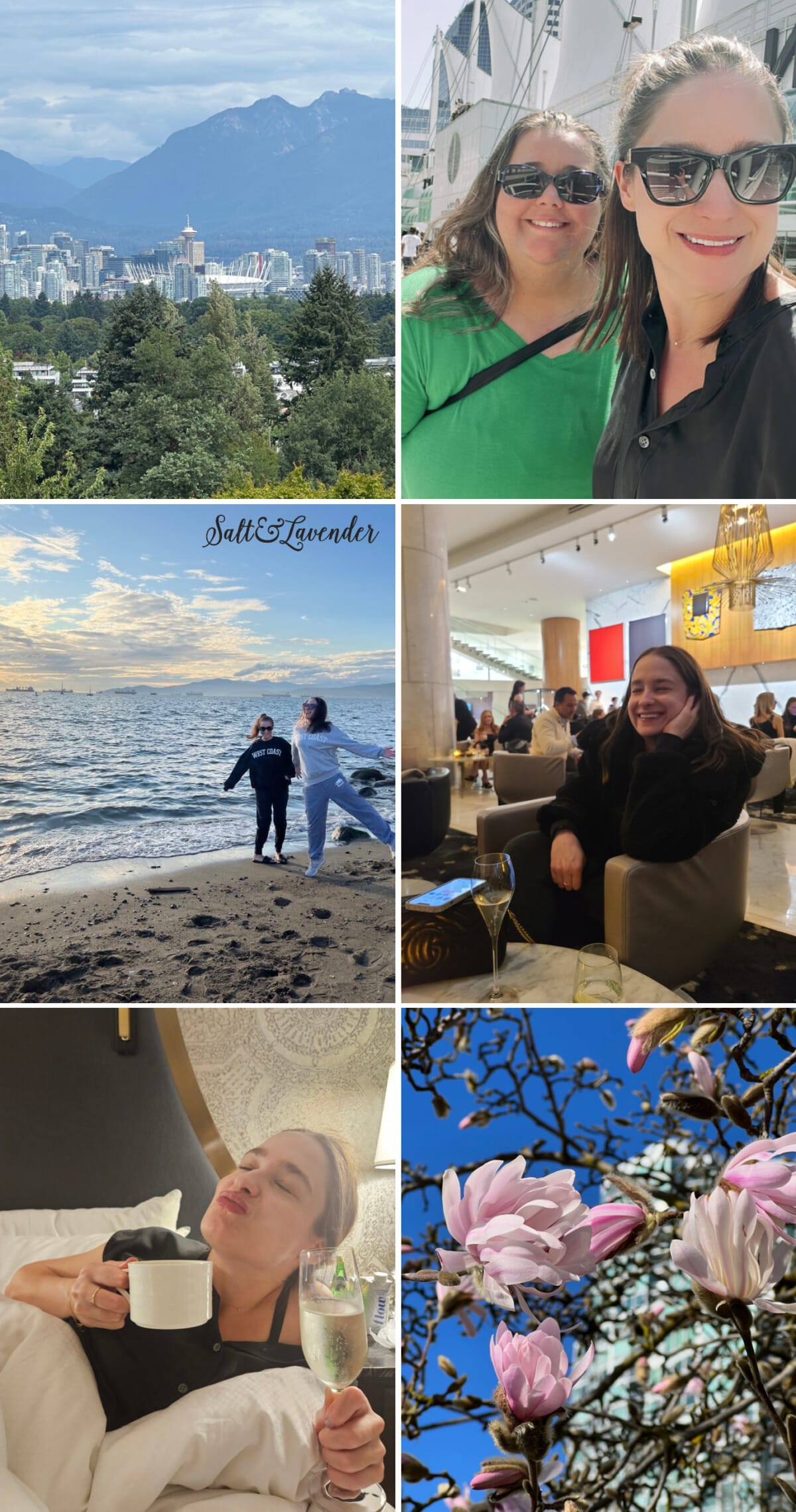 a collage with travel photos from natasha from salt and lavender
