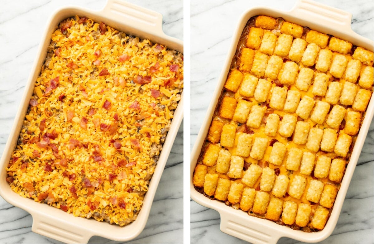 cowboy casserole before and after baking