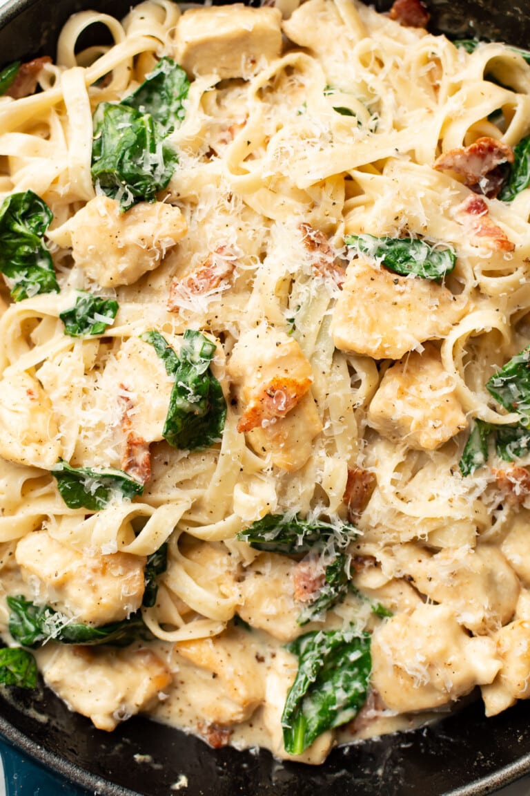 Chicken Bacon Spinach Pasta • Salt & Lavender
