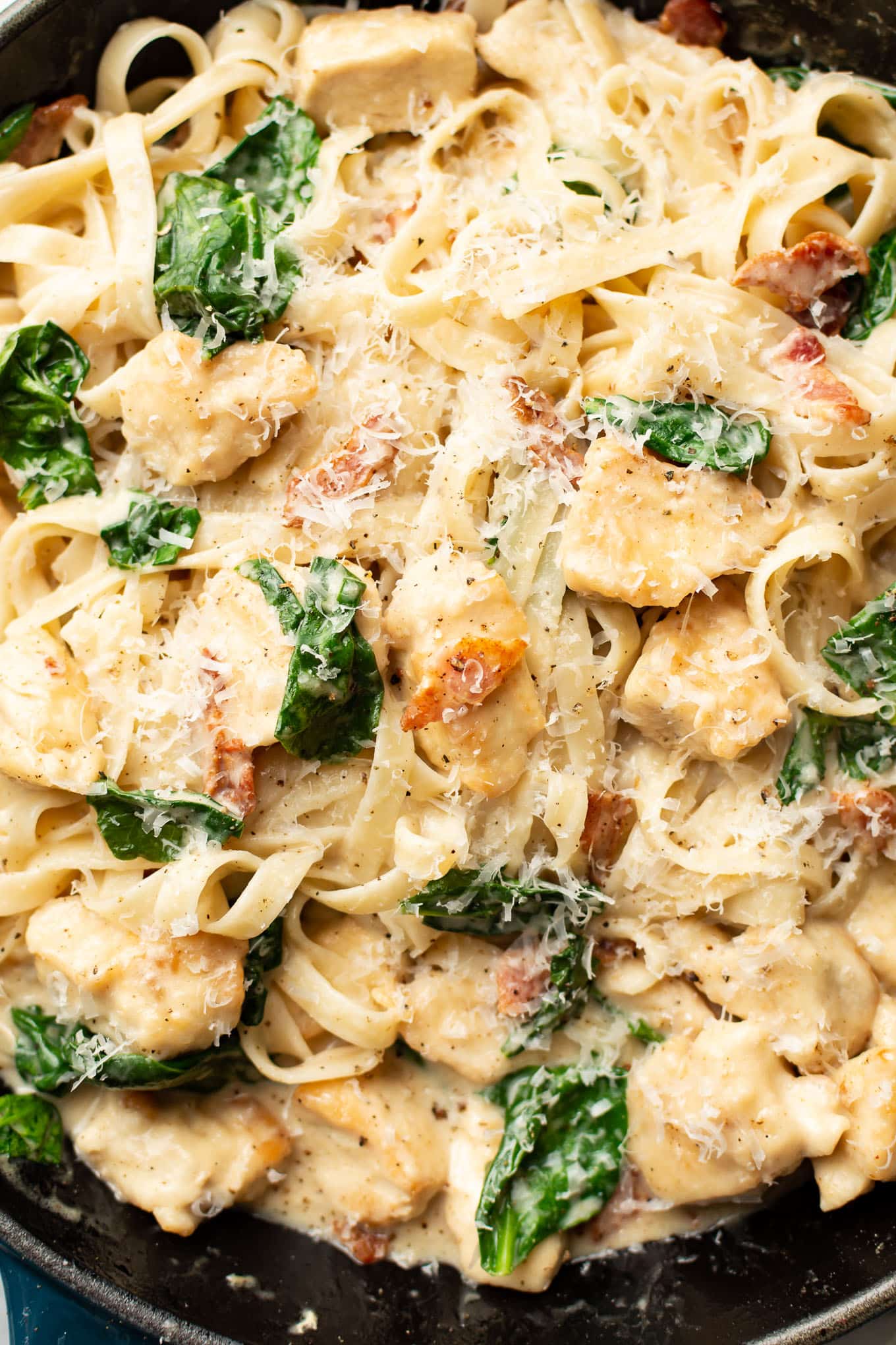 Chicken Bacon Spinach Pasta • Salt & Lavender