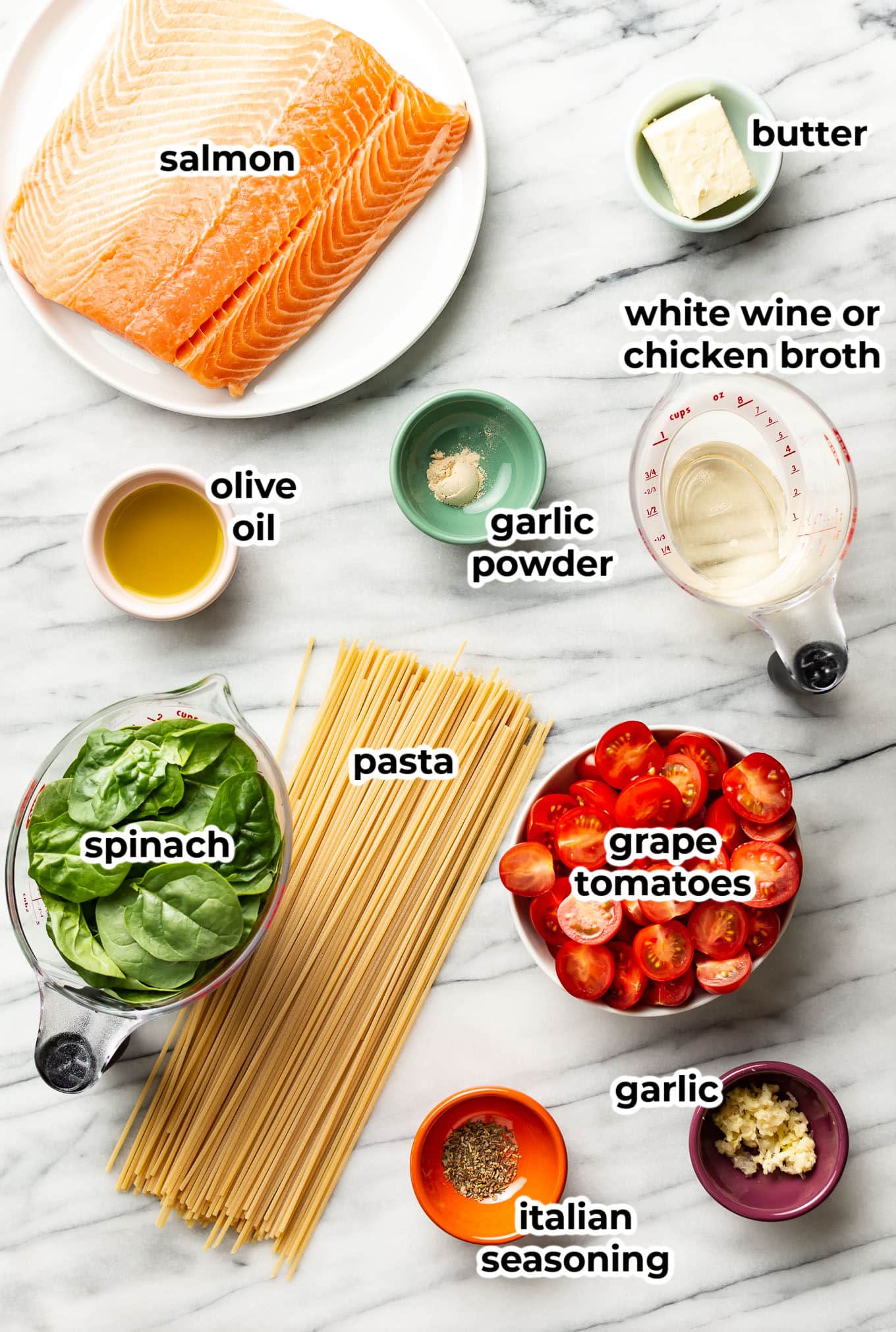 Tomato Spinach Salmon Pasta • Salt & Lavender