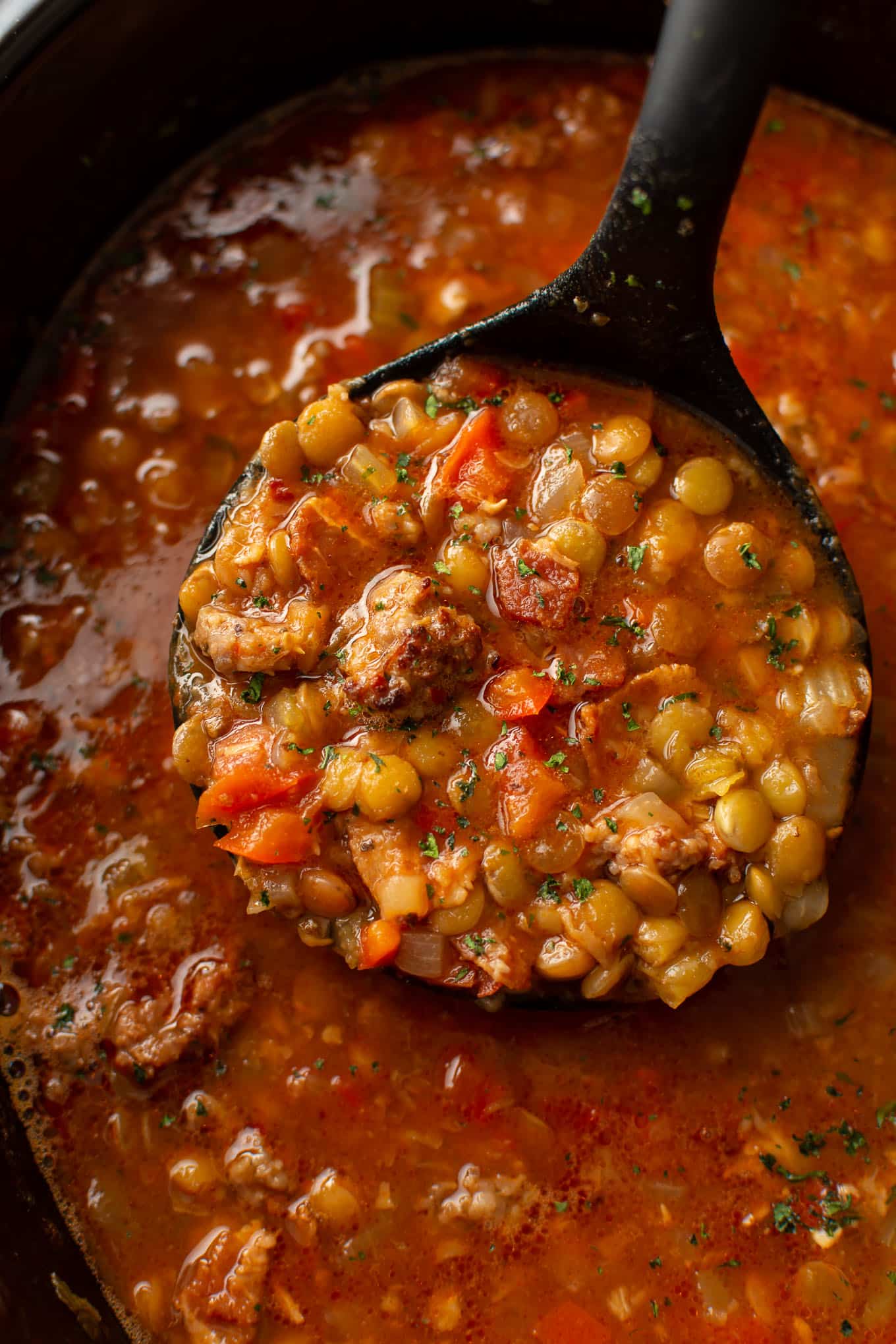 Sausage and Lentil Soup (Slow Cooker)