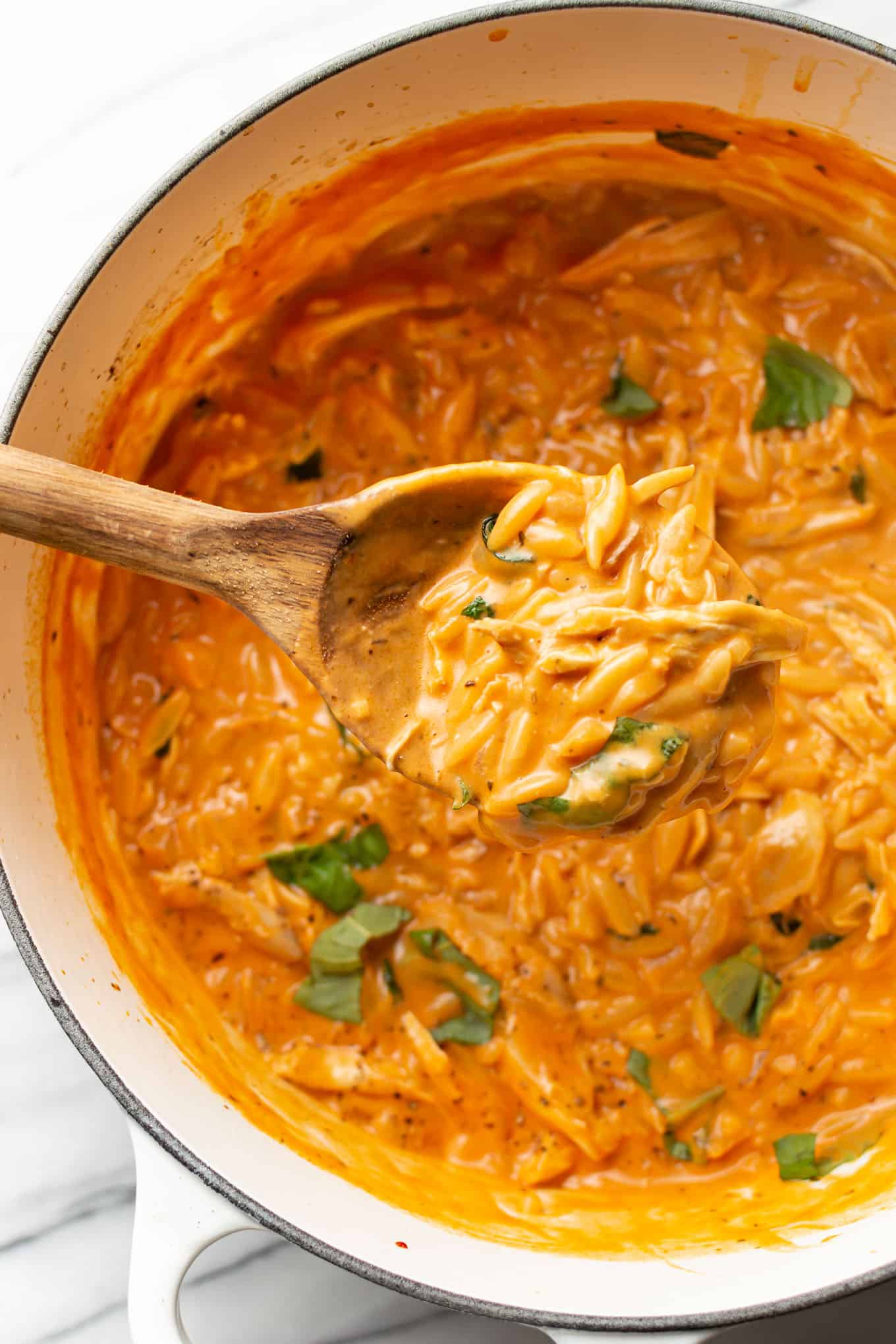 Creamy Tomato Orzo with Chicken
